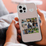 Elegante Monogramm-9-Foto-Collage Case-Mate iPhone 14 Hülle<br><div class="desc">Fügen Sie neun Foto-,  Kinder-,  Haustiere- oder Freundbilder hinzu und erstellen Sie Ihre eigene,  wunderschöne Handykassette mit Ihrem Monogramm-Namen,  die sich in einem weißen Herz auf einem hellrosa femininen Hintergrund befindet.            Einfach mit Ihren benutzerdefinierten Bildern und Buchstaben personalisieren</div>