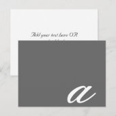 Elegante Monogramm-A-Schwarz-Weiß-Karte Postkarte (Vorne/Hinten)