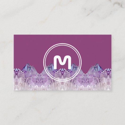 Elegante Monogramm Amethyst zwei Töne violette Ede Visitenkarte (Vorderseite)