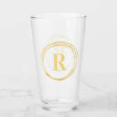 Elegante Monogramm-Anfangsbuchstaben Glas (Vorderseite)
