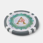 Elegante Monogramm-Anfangsbuchstaben mit Mandala Pokerchips (Einzeln)