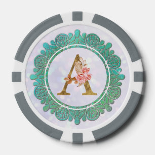 Elegante Monogramm-Anfangsbuchstaben mit Mandala Pokerchips