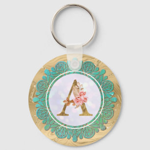 Elegante Monogramm-Anfangsbuchstaben mit Mandala Schlüsselanhänger