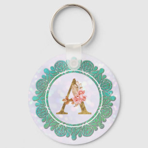 Elegante Monogramm-Anfangsbuchstaben mit Mandala Schlüsselanhänger