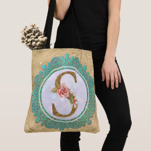 Elegante Monogramm-Anfangsbuchstaben mit Mandala Tasche