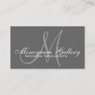 Elegante monogramm anpassbare graue Visitenkarte