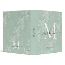 Elegante Monogramm Aquamarine botanische Blätter C