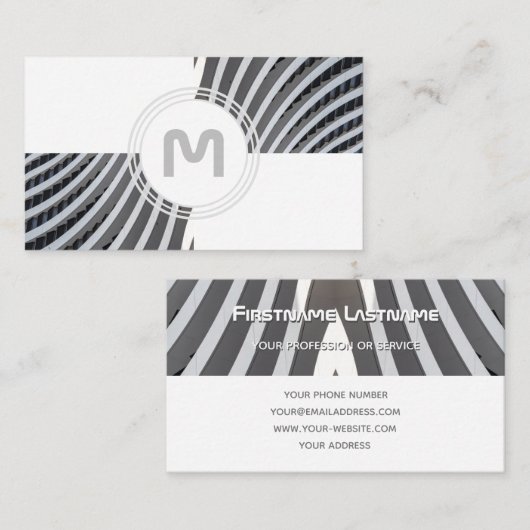 Elegante Monogramm-Architektur mit zwei Tonfliesen Visitenkarte (Vorne/Hinten)