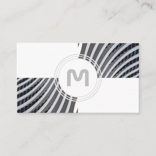 Elegante Monogramm-Architektur mit zwei Tonfliesen Visitenkarte (Vorderseite)
