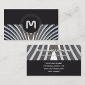 Elegante Monogramm-Bio Architekturwellen Visitenkarte (Vorne/Hinten)
