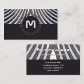 Elegante Monogramm-Bio Architekturwellen Visitenkarte (Vorne/Hinten)
