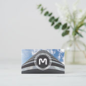 Elegante Monogramm-Bio Architekturwellen Visitenkarte (Stehend Vorderseite)