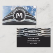 Elegante Monogramm-Bio Architekturwellen Visitenkarte (Vorne/Hinten)