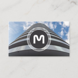 Elegante Monogramm-Bio Architekturwellen Visitenkarte