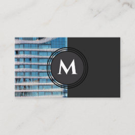 Elegante Monogramm-Bio Architekturwellen Visitenkarte