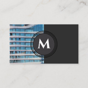 Elegante Monogramm-Bio Architekturwellen Visitenkarte