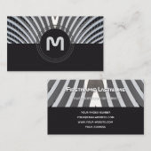 Elegante Monogramm-Bio Architekturwellen Visitenkarte (Vorne/Hinten)