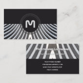 Elegante Monogramm-Bio Architekturwellen Visitenkarte (Vorne/Hinten)