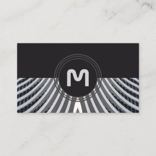 Elegante Monogramm-Bio Architekturwellen Visitenkarte