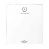 elegante Monogramm-Blütenblume Notizblock (Vorderseite)