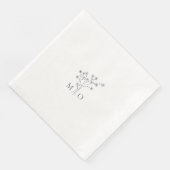 Elegante Monogramm Bukett Hochzeitsnapkins Serviette (Ecke)