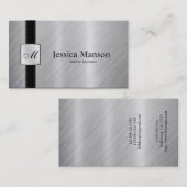 Elegante Monogramm-Edelstahl-Visitenkarten Visitenkarte (Vorne/Hinten)