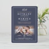 Elegante Monogramm-Einladung Einladung (Stehend Vorderseite)