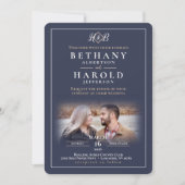 Elegante Monogramm-Einladung Einladung (Vorderseite)