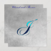 Elegante Monogramm-Einladung-J Einladung (Vorne/Hinten)