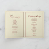 Elegante Monogramm Elfenbein Beige Hochzeitszeremo Programm (Innenseite)