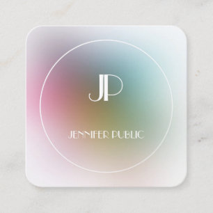 Elegante Monogramm-Farbige Vorlage Luxus Modern Quadratische Visitenkarte