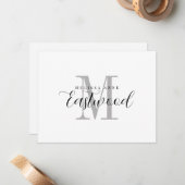 Elegante Monogramm-Flachnotizkarte Mitteilungskarte (Vorderseite/Rückseite Beispiel)