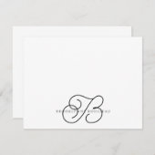 Elegante Monogramm-Flachnotizkarte Mitteilungskarte (Vorne/Hinten)