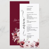 Elegante Monogramm Florale Hochzeit doppelseitig Menükarte (Vorne/Hinten)