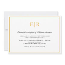 Elegante Monogramm-Formale Goldene Hochzeitsfeier