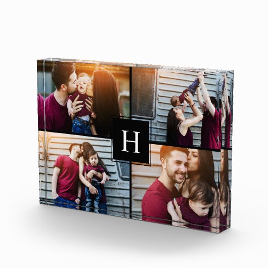 Elegante Monogramm-FotoCollage Fotoblock (Rechts)