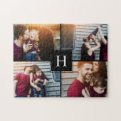 Elegante Monogramm-FotoCollage Puzzle (Horizontal)