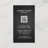 Elegante Monogramm-Fotografie-Visitenkarte Visitenkarte (Rückseite)