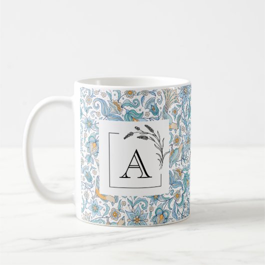 Elegante Monogramm Gastgeschenk Hochzeit Klassisch Kaffeetasse (Links)