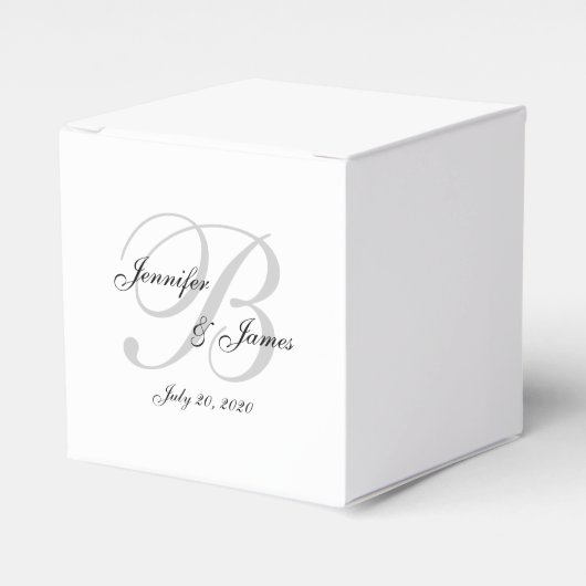 Elegante Monogramm-Gastgeschenk Hochzeiten Geschenkschachtel (Vorderseite)