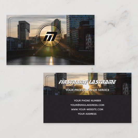 Elegante monogramm-Gebäude moderner Architektur Visitenkarte (Vorne/Hinten)