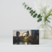 Elegante monogramm-Gebäude moderner Architektur Visitenkarte (Stehend Vorderseite)