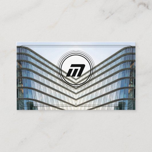 Elegante monogramm-Gebäude moderner Architektur Visitenkarte (Vorderseite)