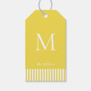 Elegante Monogramm-Geschenkanhänger in Gelb und We Geschenkanhänger