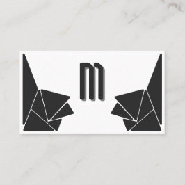 Elegante monogramm graue schwarze Dreiecke Mosaikf Visitenkarte