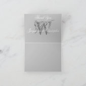 Elegante Monogramm graue weiße Blankenhochzeit ein Dankeskarte (Innenseite)
