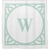 Elegante Monogramm-Grenze Mint Duschvorhang (Vorderseite)