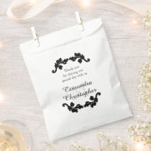 Elegante Monogramm Hochzeit danke Ihnen schwarz-we Geschenktütchen (Ausgeschnitten)