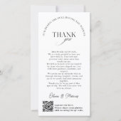 Elegante Monogramm Hochzeit Danke Karte QR-Code (Vorderseite)