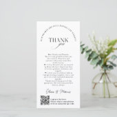 Elegante Monogramm Hochzeit Danke Karte QR-Code (Stehend Vorderseite)